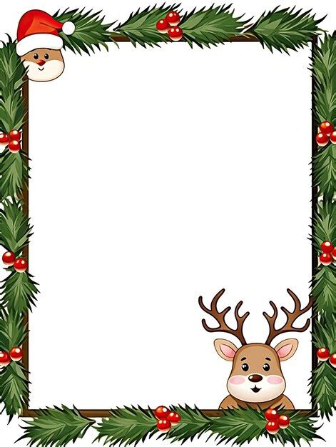 Premium Photo | Christmas themed border with reindeer for Christmas greetings background