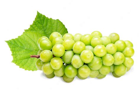 Premium Photo Green Grapes With Leaf Isolated On White Background