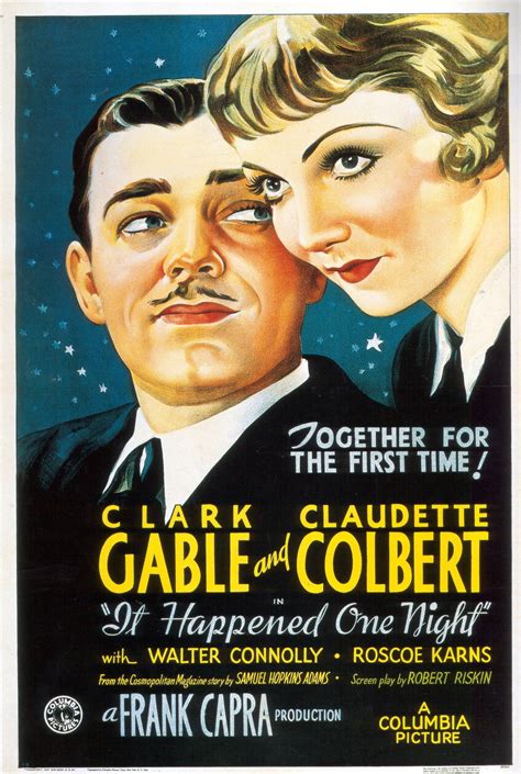 Clark Gable and Claudette Colbert in It Happened One Night vintage ...