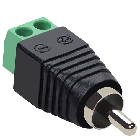 Conector Rca Macho Terminal De Tornillo Negro