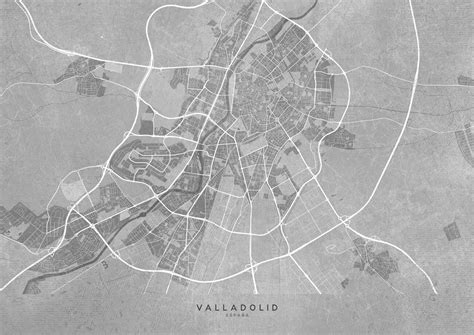 Mapa De Map Of Valladolid Spain In Gray Vintage Syle ǀ Mapas De