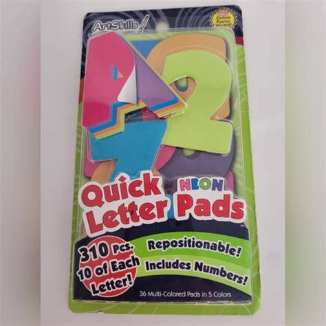 Art Skills Office Artskills 3 Piece Quick Letter Neon Pad