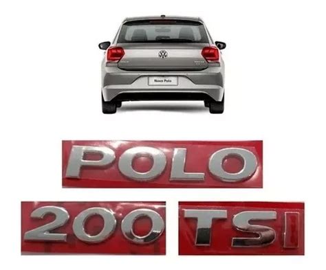 Kit Emblema Cromado Vw Polo 200 Tsi 2017 2018 2019 2020 Parcelamento