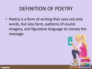 Definition, elements, types, and genres of poetry | PPT