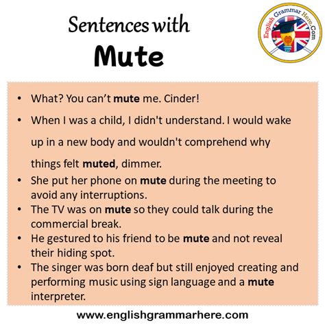 Sentences For Mute Archives - English Grammar Here