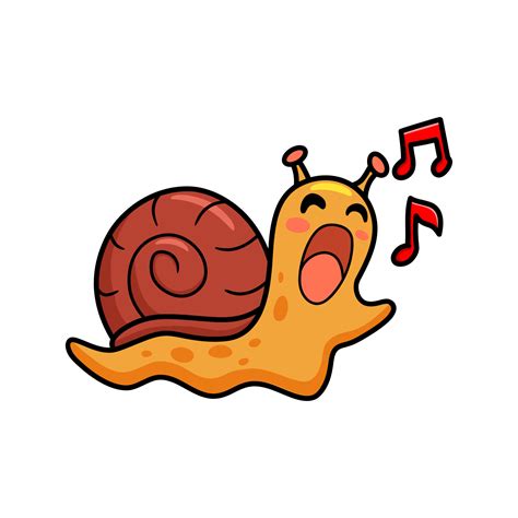 Cute little snail cartoon singing 13210054 Vector Art at Vecteezy