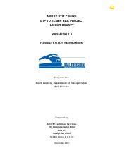 Rail Feasibility Study Report Annotated Pdf Ncdot Stip P E Gtp