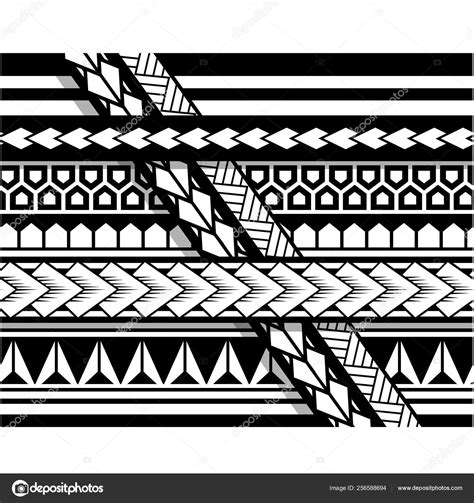 Maori Seamless Vector Border Polynesian Tattoo Sleeve Pattern Vector ...