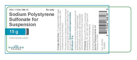 Fda Label For Sodium Polystyrene Sulfonate Powder For Suspension Oral