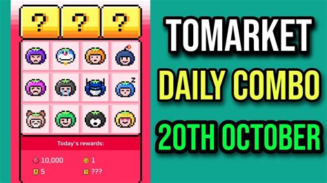 Tomarket Combo Today October Tomarket Daily Combo Today Daily