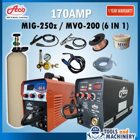 Aco MIG 250z MVO 200 MMA MIG Lift TIG 6 In 1 Welding Machine Shopee