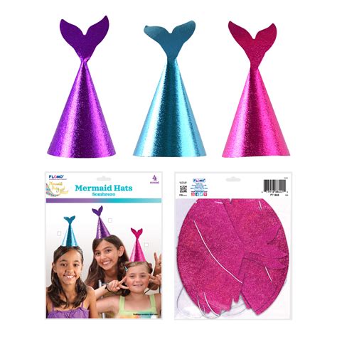 Wholesale Mermaid Party Hats Blue Pink And Purple Glitter Dollardays