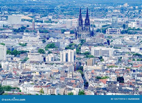 Aerial View Cologne with Cologne Cathedral Editorial Stock Image - Image of skyline, home: 125775914