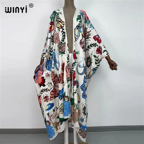 Robe De Plage Winyi Kimono Manches Chauve Souris Pour Femme Cardigan