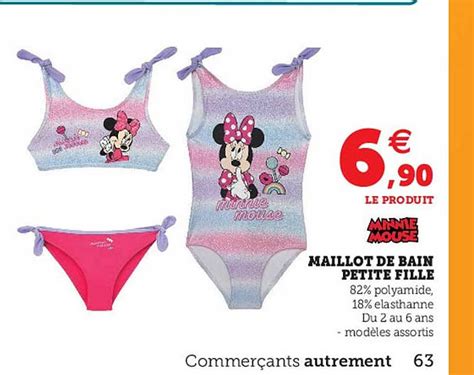 Offre Maillot De Bain Petite Fille Minnie Mouse Chez Hyper U