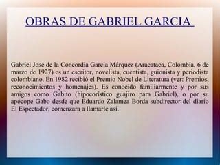 Gabriel Garcia Marquez Ppt Descarga Gratuita