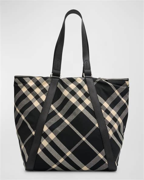 Burberry Freya Canvas And Leather Tote Bag Neiman Marcus