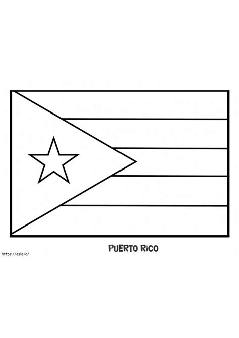 Bandera De Puerto Rico Para Colorear