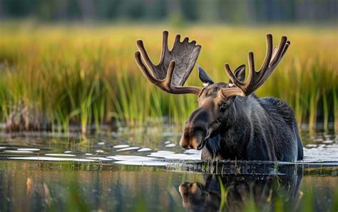 Premium Photo | Majestic Moose in a Marshy Habitat