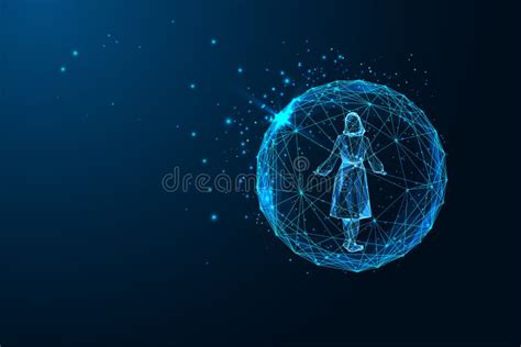 Woman Silhouette Inside Of Luminous Sphere Immersive Experiences