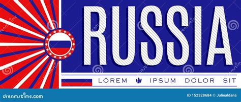 Russia Patriotic Banner Design Typographic Vector Illustration