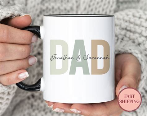 Personalized Dad Mug With Kids Name custom Daddy Coffee Mug dad Gift ...