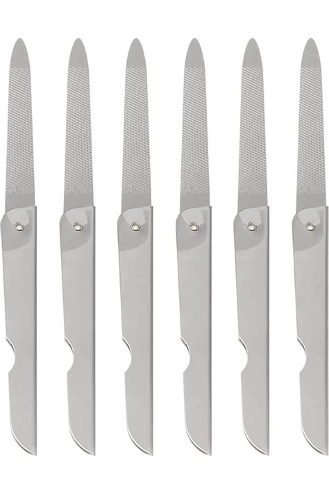 Gatuida Nail File 6PCS Folding Nail File Metal Stainless Steel Fold