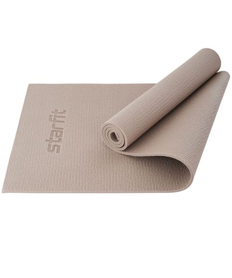 Коврик для йоги и фитнеса Starfit FM-101, PVC, 173x61x1 см, тепло-серый ...