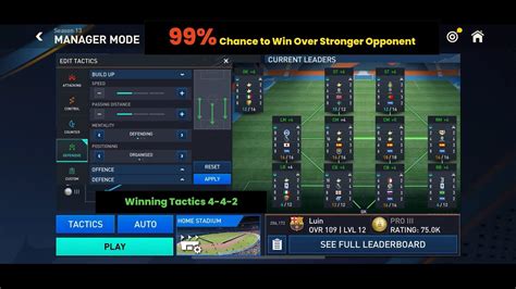 New Fifa Mobile Manager Mode Tactics To Defeat Stronger Opponent