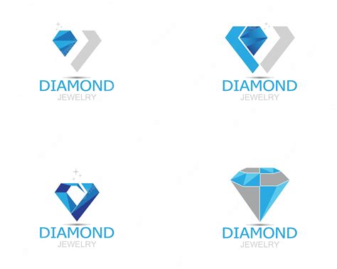 Premium Vector | Blue diamond jewelry logo vector