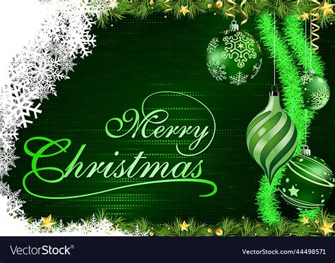 Green Christmas Greeting Card Royalty Free Vector Image