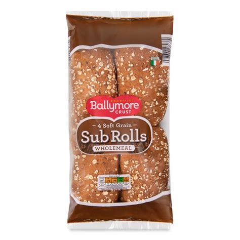 Wholemeal Soft Grain Sub Rolls G Pack Ballymore Crust Aldi Ie