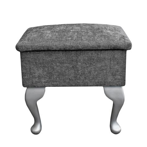 Dressing Table Stool In A Carlton Silver Fabric Beaumont