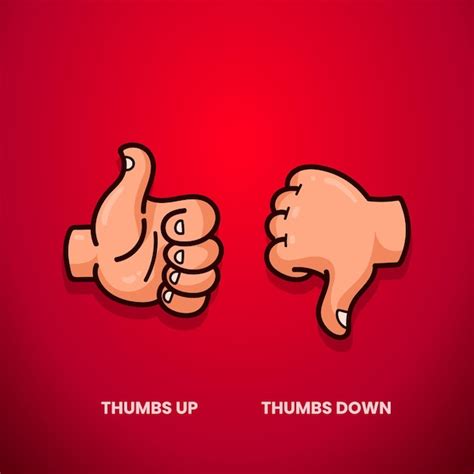 Premium Vector Cartoon Thumbs Up Thumbs Down