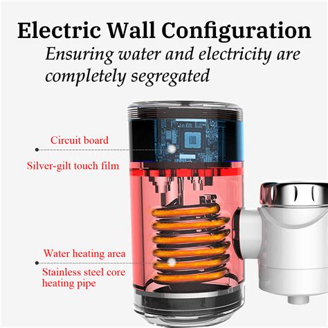 New Kw Instant Electric Water Heater Faucet Led Intelligent Digital Bathroom Kitchen Hot Cold