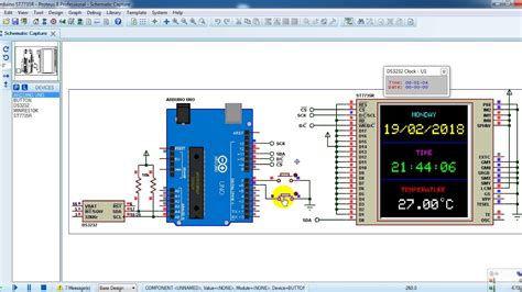 Arduino With Ds Ds And Color Tft Proteus Simulation Youtube Images