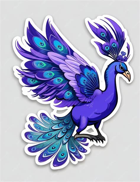 Premium Ai Image Peacock Bird Sticker Logo