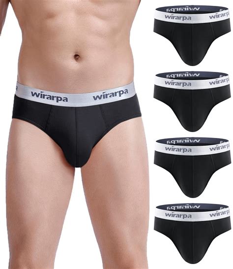 Wirarpa Mens Cotton Stretch Underwear Support Briefs Wide Waistband