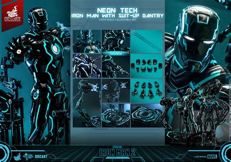 Hot Toys Neon Tech Iron Man Suit Up Gantry Sixth Scale Figure Comic Concepts