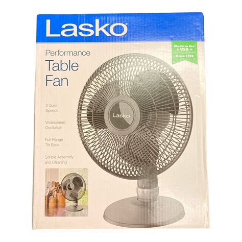 Lasko 12 In Oscillating 3 Speed Performance Table Fan With Tilt Fan H