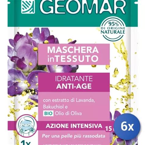 6X GEOMAR VISAGE Masque Tissu Hydratante Anti âge Fabriqué en Italie