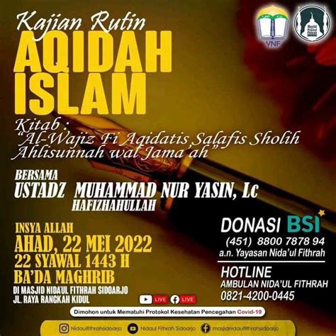 Jadwal Kajian Sidoarjo Ahad Mei Jadwal Kajian Sunnah