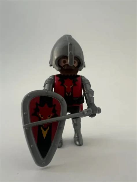 Playmobil Personnage Chevalier Dragons Rouge Chateau Moyen Age