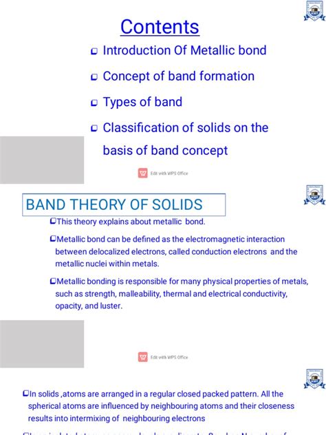 BAND Theory | PDF | Band Gap | Valence And Conduction Bands