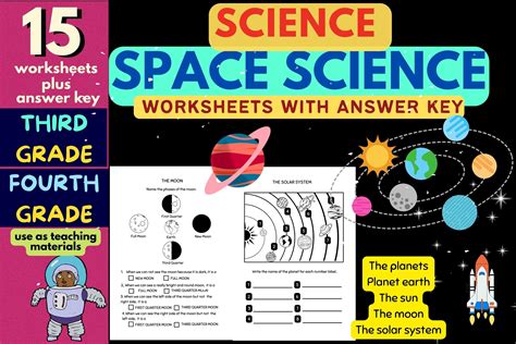 Space Science Worksheets: 3rd/4th Grade Graphic by Charm Creatives ...