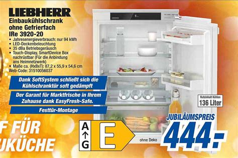 Liebherr Einbauk Hlschrank Mit Gefrierfach Ire Angebot Bei Dodenhof