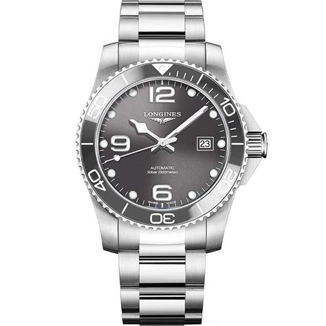 Longines Men S Hydroconquest Mm Automatic Grey Ceramic Bezel Watch L