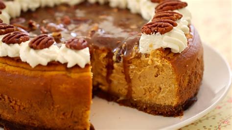 Pumpkin Cheesecake With Pecan Praline Sauce Gemmas Bigger Bolder