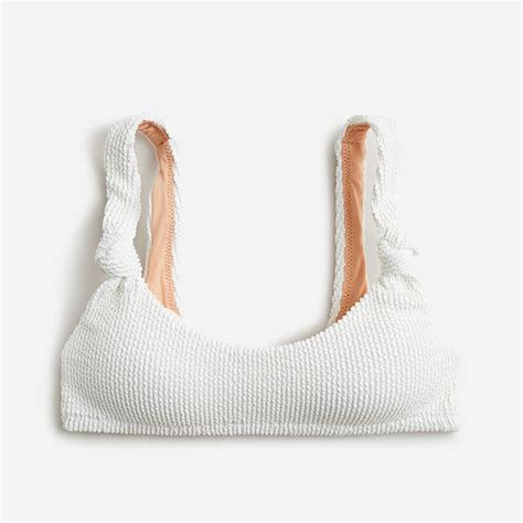 J Crew Scrunchie Knotted Scoopneck Bikini Top For Women