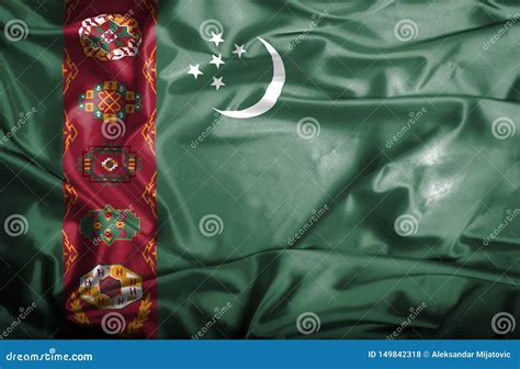 Bandera Que Agita De Turkmenist N Stock De Ilustraci N Ilustraci N De